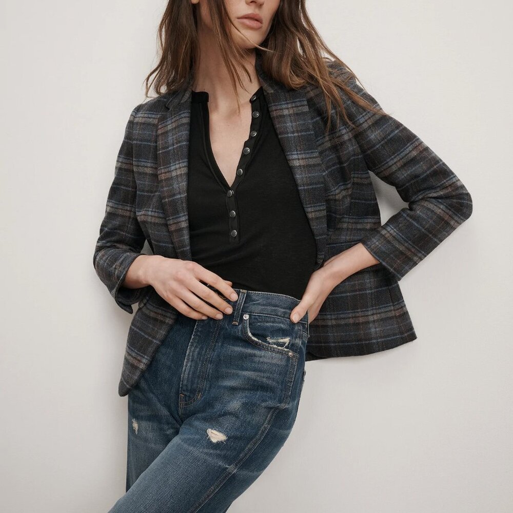 NWT Veronica Beard Schoolboy Plaid Dickey Jacket Size 12